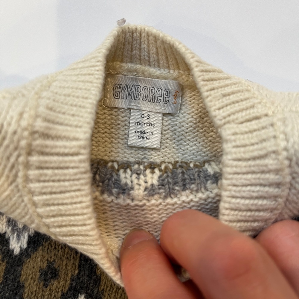 Gymboree Baby Boy Gray and Cream Sweater Duo - Picture 6 of 7
